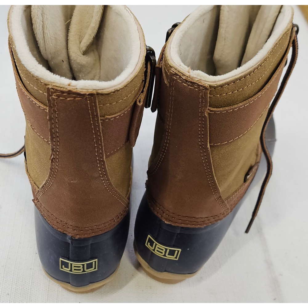 JBU by Jambu Windsor Waterproof Duck Boots Brown Navy Faux Fur Lined Womens‎ 6M - Picture 4 of 9